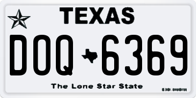 TX license plate DOQ6369