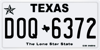 TX license plate DOQ6372