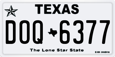 TX license plate DOQ6377