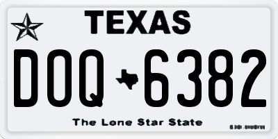 TX license plate DOQ6382