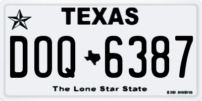 TX license plate DOQ6387