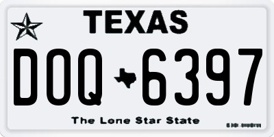 TX license plate DOQ6397