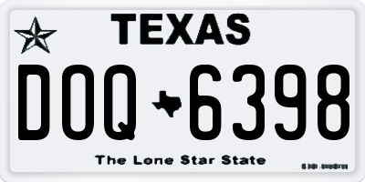 TX license plate DOQ6398