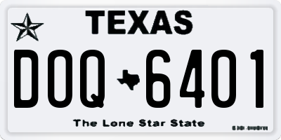 TX license plate DOQ6401