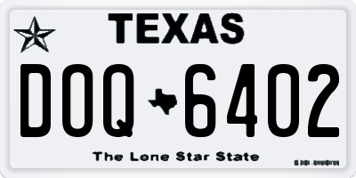 TX license plate DOQ6402