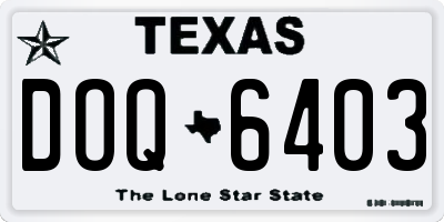 TX license plate DOQ6403