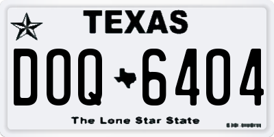TX license plate DOQ6404