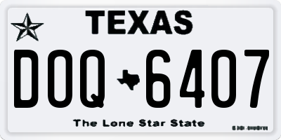 TX license plate DOQ6407
