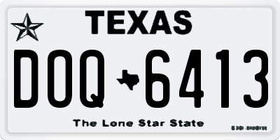 TX license plate DOQ6413