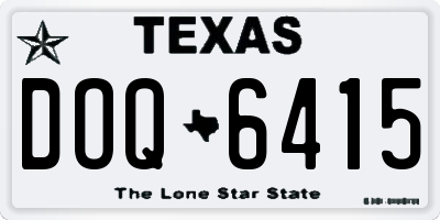 TX license plate DOQ6415