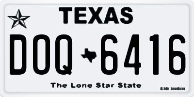 TX license plate DOQ6416