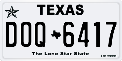 TX license plate DOQ6417