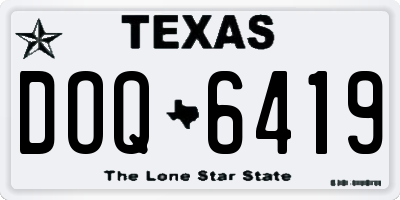 TX license plate DOQ6419