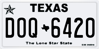 TX license plate DOQ6420