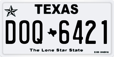 TX license plate DOQ6421