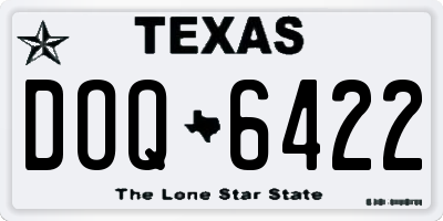 TX license plate DOQ6422