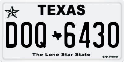 TX license plate DOQ6430