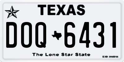 TX license plate DOQ6431