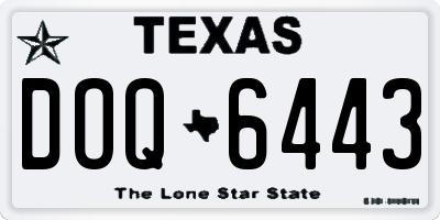 TX license plate DOQ6443
