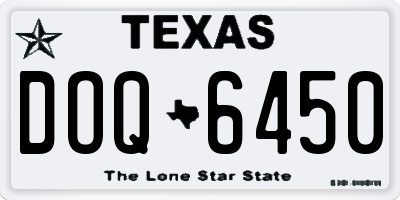 TX license plate DOQ6450