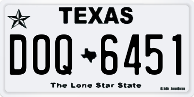 TX license plate DOQ6451