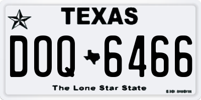 TX license plate DOQ6466