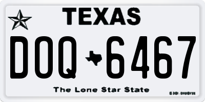 TX license plate DOQ6467