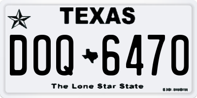 TX license plate DOQ6470
