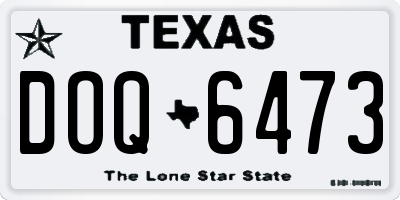 TX license plate DOQ6473