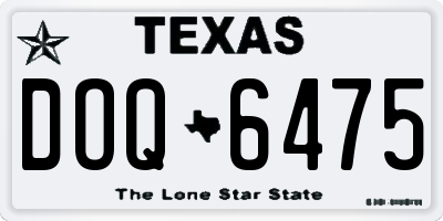 TX license plate DOQ6475