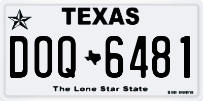 TX license plate DOQ6481