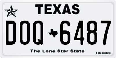 TX license plate DOQ6487