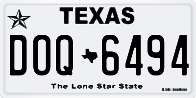 TX license plate DOQ6494