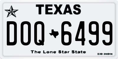 TX license plate DOQ6499