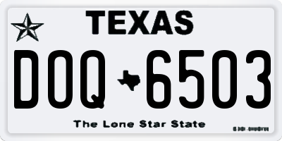 TX license plate DOQ6503