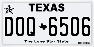 TX license plate DOQ6506