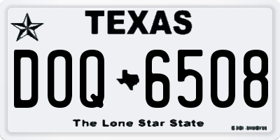 TX license plate DOQ6508