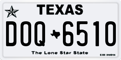 TX license plate DOQ6510