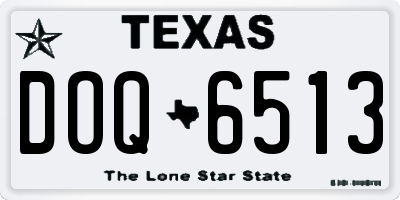 TX license plate DOQ6513