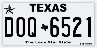 TX license plate DOQ6521