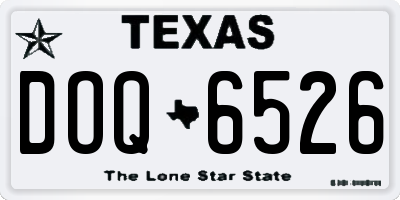TX license plate DOQ6526