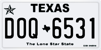 TX license plate DOQ6531