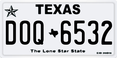 TX license plate DOQ6532