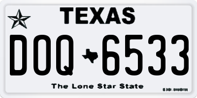 TX license plate DOQ6533