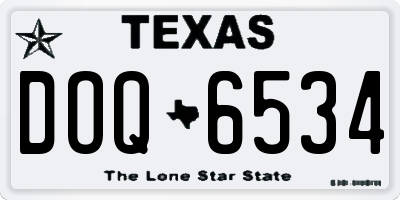 TX license plate DOQ6534