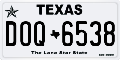 TX license plate DOQ6538