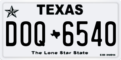 TX license plate DOQ6540