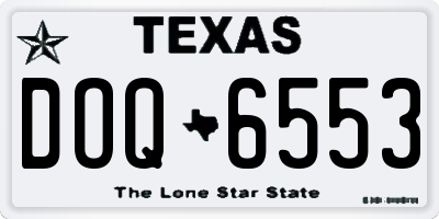 TX license plate DOQ6553