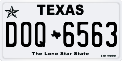 TX license plate DOQ6563