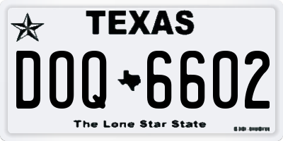 TX license plate DOQ6602